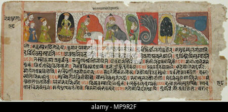 . Anglais : Titre de la série : Nemi Purana Date de création : ca. Affichage 1620 Dimensions : 1 po. x 9 25/32 21/32 in. (4,5 cm x 24,5 cm) de la ligne de crédit : Edwin Binney 3ème Numéro : 1990.208 Collection :  <a href ='http://www.sdmart.org/art/our-collection/asian-art' rel ='nofollow' >Les San Diego Museum of Art </a > . 1 octobre 2001, 16:47:16. 1026 Pradyuman thesandiegomuseumofartcollection français : Kumar subit l'grufas ou seize épreuves (6125061838) Banque D'Images
