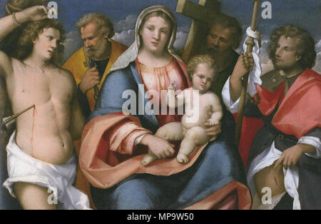 . Italiano : Madonna e santi . circa 1513. Rocco Marconi 840 Madonna e santi - Rocco Marconi Banque D'Images