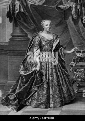 Portrait de Magdalena Augusta d'Anhalt-Zerbst (1679-1740), duchesse de Saxe-Gotha-Altenbourg entre 1696 et 1740. 843 Magdalena Augusta von Sachsen-Gotha-Altenburg Banque D'Images