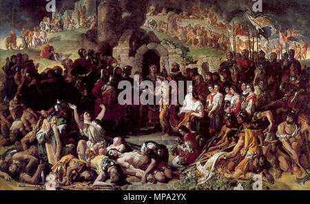 Le mariage de Strongbow et Aoife . Peinture de la Mariage d'Aoife et Strongbow par Daniel Maclise. Image emblématique de l'Invasion normande de l'Irlande. milieu du 19ème siècle. 864 MarriageAoifeStrongbow Banque D'Images