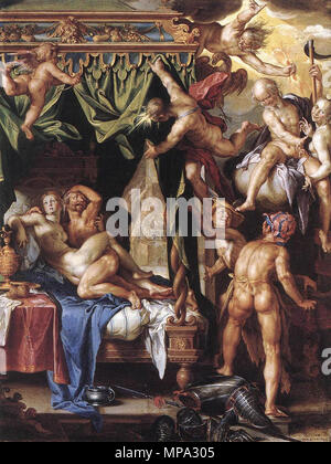 Anglais : Mars et Vénus découvert par les dieux entre 1603 et 1604. Mars et Vénus 864 découvert par le Gods-Joachim Wtewael Banque D'Images