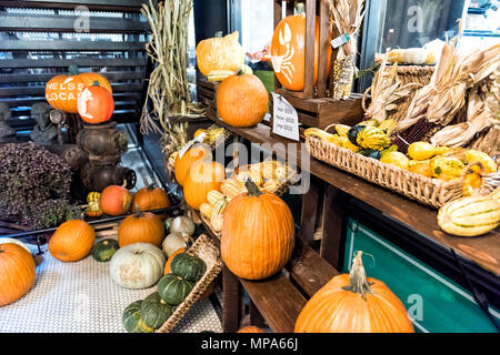 La ville de New York, USA - 30 octobre 2017 : l'alimentation du marché intérieur à l'intérieur de la boutique au centre-ville de Chelsea, quartier inférieur Manhattan DISTRICT DE NEW YORK, l'automne sculpté h Banque D'Images