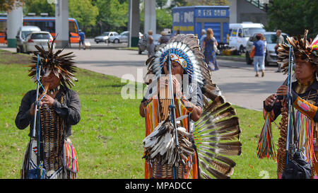 La Russie, Moscou, 07 mai 2018. Des musiciens de rue - les Indiens Banque D'Images