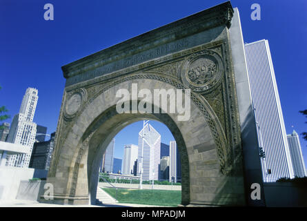 1988 ANCIEN SITE HISTORIQUE DE LA BOURSE DE CHICAGO ARCH (©ADLER & SULLIVAN 1893) ART INSTITUTE OF CHICAGO ILLINOIS USA Banque D'Images