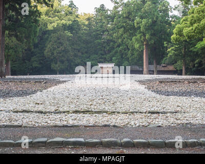 Zone de Kodenchi et oi-ya containg bâtiment pôle central sacré shin-no-Goshoden mihashira, sanctuaire principal, Geku, Ise Jingu, Japon Banque D'Images