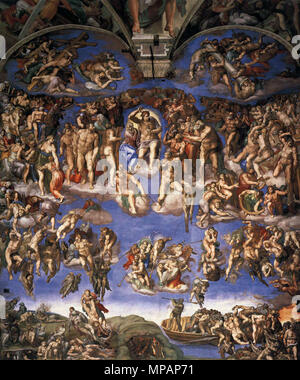 Le Jugement dernier entre 1536 et 1541. 889 Michelangelo Buonarroti - Jugement dernier - WGA15472 Banque D'Images