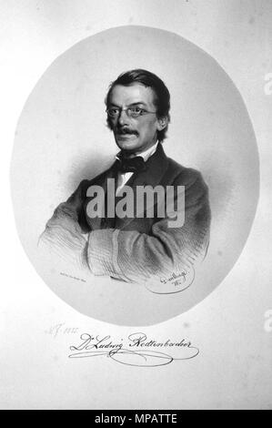 Appareil photo numérique Olympus . Deutsch : Ludwig Redtenbacher (1814-1876), Österreichischer Arzt uns Entomologe. Lithographie von Adolf Dauthage, 1862 . 1862. Adolf Dauthage (1825-1883) 832 Ludwig Redtenbacher Litho Banque D'Images