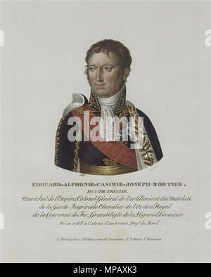 . Adolphe Édouard Casimir Joseph Mortier (1768-1835), duc de Trévise, maréchal de France . premier trimestre du 19ème siècle. 906 Mortier, Edouard Banque D'Images