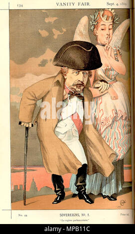 . Pays n°1 : Caricature de Napoléon III. Sous-titre suivant : 'Le régime parlementaire.' . 4 septembre 1869. 'Coïdé' James Tissot (1836-1902) d'autres noms 'juridique' Coïdé nom : James Joseph Jacques Tissot peintre et caricaturiste français Description Date de naissance/décès 15 Octobre 1836 8 août 1902 Lieu de naissance/décès Nantes Buillon, Département Doubs lieu de travail Paris, Londres, la Palestine, Buillon (Doubs) le contrôle d'autorité : Q381248 : VIAF 51697889 ISNI : 0000 0000 8129 7432 ULAN : 500010633 RCAC : n82073912 36512826 917 ALN : WorldCat Napoléon III, Vanity Fair, 1869-09-04 Banque D'Images