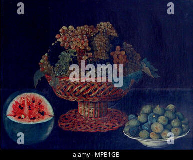 919 Natureza Morta com Melancia, Uvas, e Figos (ch. 1785) - Morgado de Setúbal (Museu de Évora) Banque D'Images