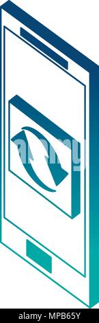 Recharger smartphone bouton flèches isométrique web Illustration de Vecteur