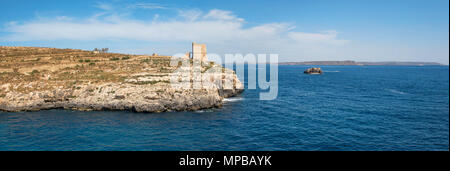 Panorama de paysage marin à l'île de Gozo, Malte, l'UNION EUROPÉENNE Banque D'Images