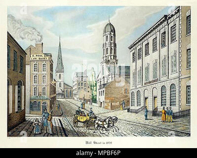 . English : New York, Wall Street 1829 . 25 mai 2013, 02:16:33. Inconnu 923 Wall Street New York 1829 Banque D'Images