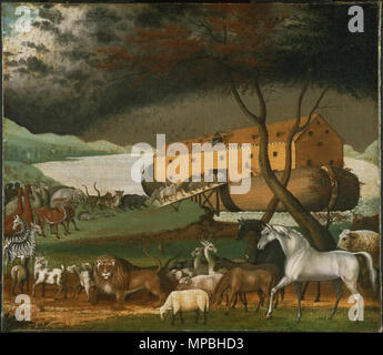 L'Arche de Noé . L'Arche de Noé, de l'huile sur toile par Edward Hicks, 1846 Philadelphia Museum of Art . 1846. Noahs Ark 932 Banque D'Images