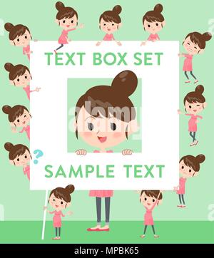 Ensemble de diverses poses de femme enceinte de texte Illustration de Vecteur