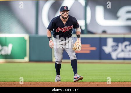 Houston, TX, USA. 19 mai, 2018. Les Indians de Cleveland le deuxième but Jason Kipnis (22) pendant un match entre les Astros de Houston et les Indians de Cleveland au Minute Maid Park de Houston, TX. Cleveland a gagné le match 5 à 4.Trask Smith/CSM/Alamy Live News Banque D'Images