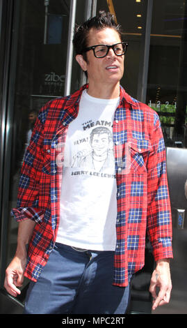 NEW YORK, NY Le 21 mai : Johnny Knoxville vu après une apparition à la Howard Stern Show pour parler de son nouveau film Point d'Action à New York. 21 mai, 2018. Credit : RW/MediaPunch Banque D'Images