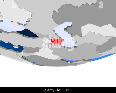 Azerbaïdjan Le modèle 3D du monde politique transparent avec des océans. 3D illustration. Banque D'Images