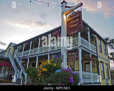 Inscrivez-vous à un bed and breakfast dispose de la renommée de HGTV, St Augustine, Florida, USA, 2018, © Katharine Andriotis Banque D'Images