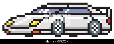 Illustration Vecteur de dessin animé voiture sport - conception de pixel Illustration de Vecteur