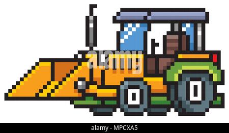 Cartoon Vector illustration de tracteur - conception de pixel Illustration de Vecteur