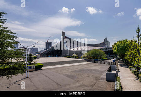 Belle vue sur le gymnase national de Yoyogi à Tokyo, Japon Banque D'Images