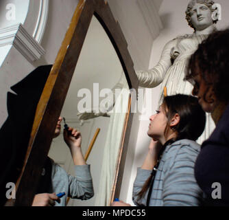 Les étudiants occupent l'Académie des beaux-arts de la Via Ripetta à Rome. L'Italie. Banque D'Images