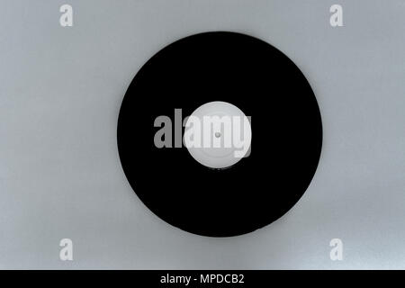 LP vinyle sur fond gris surface avec copie espace libre Banque D'Images