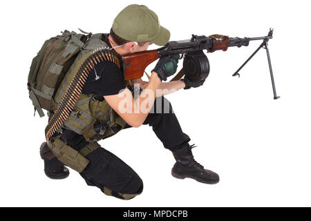 Avec Canon mercenaire RPG isolated on white Banque D'Images