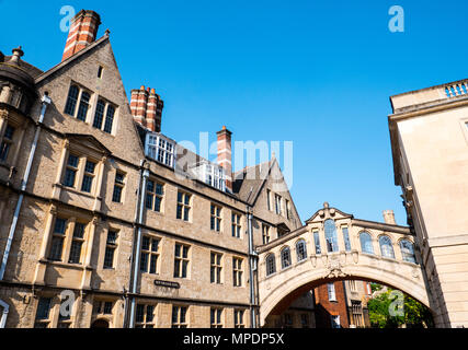 Pont des Soupirs, Skyway, Hertford College, New College Lane, Oxford, Oxfordshire, England, UK, FR. Banque D'Images