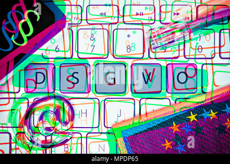 DSGVO sur les touches de clavier de l'ordinateur Banque D'Images
