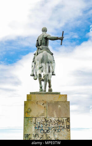 POPAYAN, COLOMBIE - février 06, 2018 : vue extérieure de la Statue de Sebastian de Belalcazar sur le Monte del Morro Hill dans le Popayan Banque D'Images