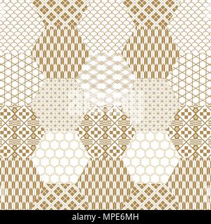 Vecteur modèle japonais. Arrière-plan géométrique. Éléments colorés en forme hexagonale. Illustration de Vecteur