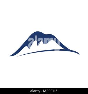 Blue Mountain Line Vector Art Graphique Conception logo symbole Illustration de Vecteur