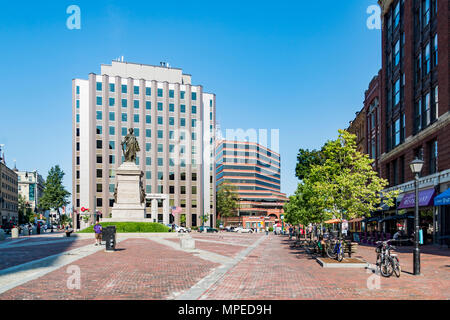 Monument Square à Portland, Maine Banque D'Images