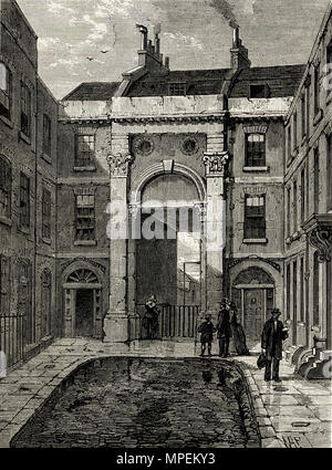 Porte d'eau, Essex Essex Street, The Strand, London England UK. 19ème siècle gravure victorienne circa 1878 Banque D'Images