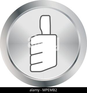 Icône Bouton métal Thumbs up vector illustration Illustration de Vecteur