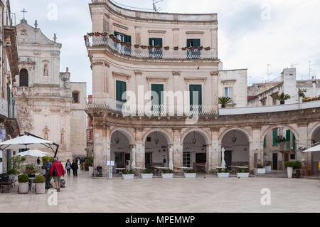 La Piazza Maria Immacolata en Martina Franca, Pouilles, Italie Banque D'Images