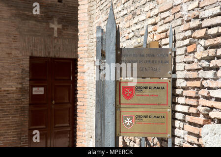 Rome Italie Ordre Souverain Militaire de Malte, Rome, Italie Banque D'Images