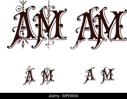 Suis Lettre Logo Design avec Creative recoupé Illustration de Vecteur