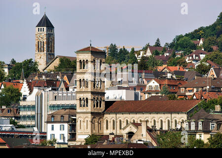 Zurich, Suisse - le 2 septembre 2016 : vue panoramique avec l'Église Liebfrauen se trouve à Zurich, Suisse. Vu de Niederdorf hill Banque D'Images