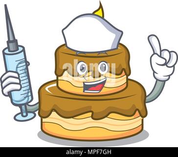 Gateau D Anniversaire Dessin Anime Caractere Infirmiere Image Vectorielle Stock Alamy