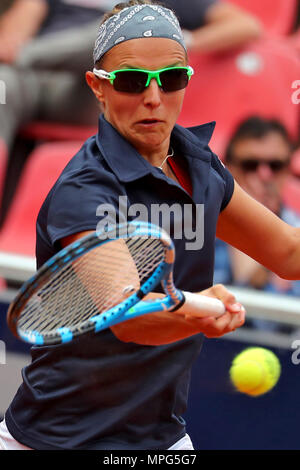 23 mai 2018, l'Allemagne, Nuremberg : Tennis, WTA-Tour, féminin. Kirsten Flipkens la Belgique en action. Photo : Daniel Karmann/dpa Banque D'Images