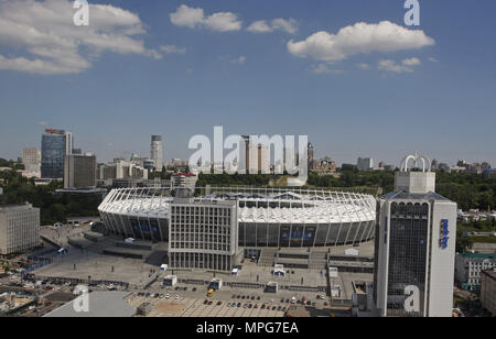 Kiev, Ukraine. 23 mai, 2018. Vue générale du stade Olimpiyskiy, lieu de la finale de la Ligue des Champions 2018, à Kiev, Ukraine, le 23 mai 2018 . Le Real Madrid devra faire face à Liverpool FC en finale de la Ligue des champions au stade Olimpiyskiy NSC à Kiev le 26 mai 2018. Crédit : Serg Glovny/ZUMA/Alamy Fil Live News Banque D'Images