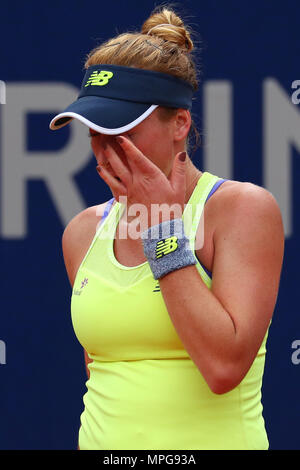 Nuremberg, Allemagne. 23 mai, 2018. 23 mai 2018, l'Allemagne, Nuremberg : Tennis, WTA-Tour, féminin. Madison Brengle gesticulant des États-Unis. Crédit : Daniel Karmann/dpa/Alamy Live News Banque D'Images