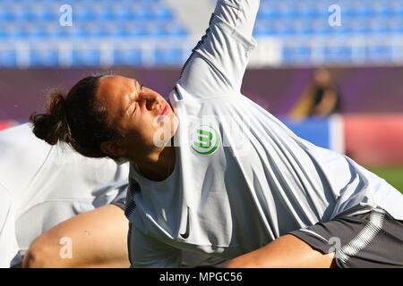 Kiev, Ukraine. 23 mai, 2018. Franziska Fiebig de VfL Wolfsburg en action pendant une session de formation avant de l'UEFA Women's Champions League 2018 match contre l'Olympique Lyonnais à Valeriy Lobanovskiy Stadium à Kiev, Ukraine. Crédit : Oleksandr Prykhodko/Alamy Live News Banque D'Images