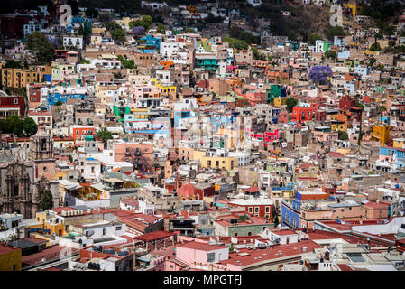 Vue de la ville de El Pípila, monument Monumento al Pipila, Guanajuato, dans le centre-ville MexicoGuanajuato, ville du centre du Mexique Banque D'Images