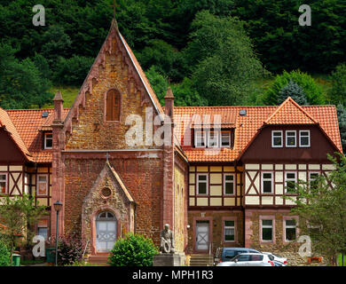 Stolberg village de montagnes du Harz Allemagne Banque D'Images