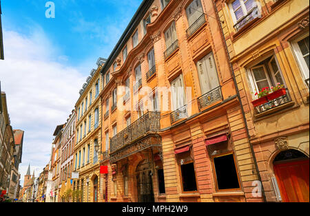 Façades rue Grand rue Strasbourg en Alsace France Banque D'Images