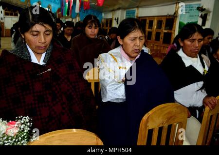 Mariage - Église de GRANJA PORCON - coopérative évangélique - département de Cajamarca au Pérou. Banque D'Images